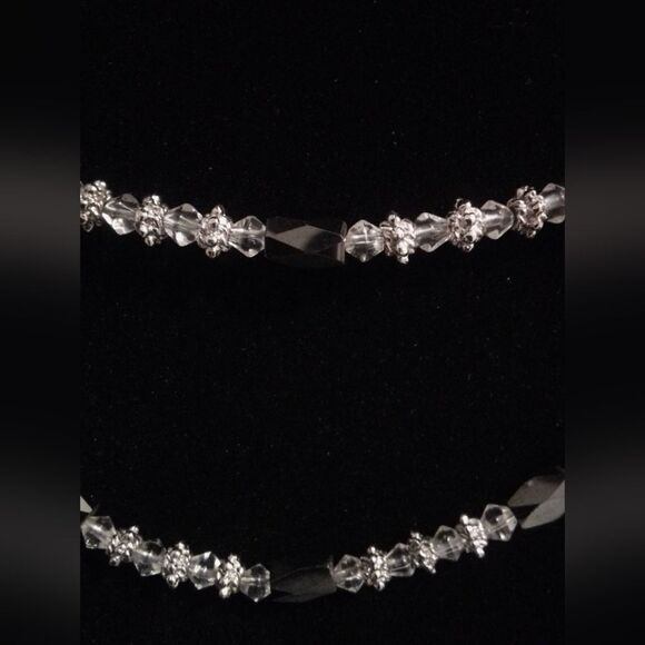 Versatile Magnetic Hematite & Silver Beaded Wrap Necklace - Picture 2 of 5
